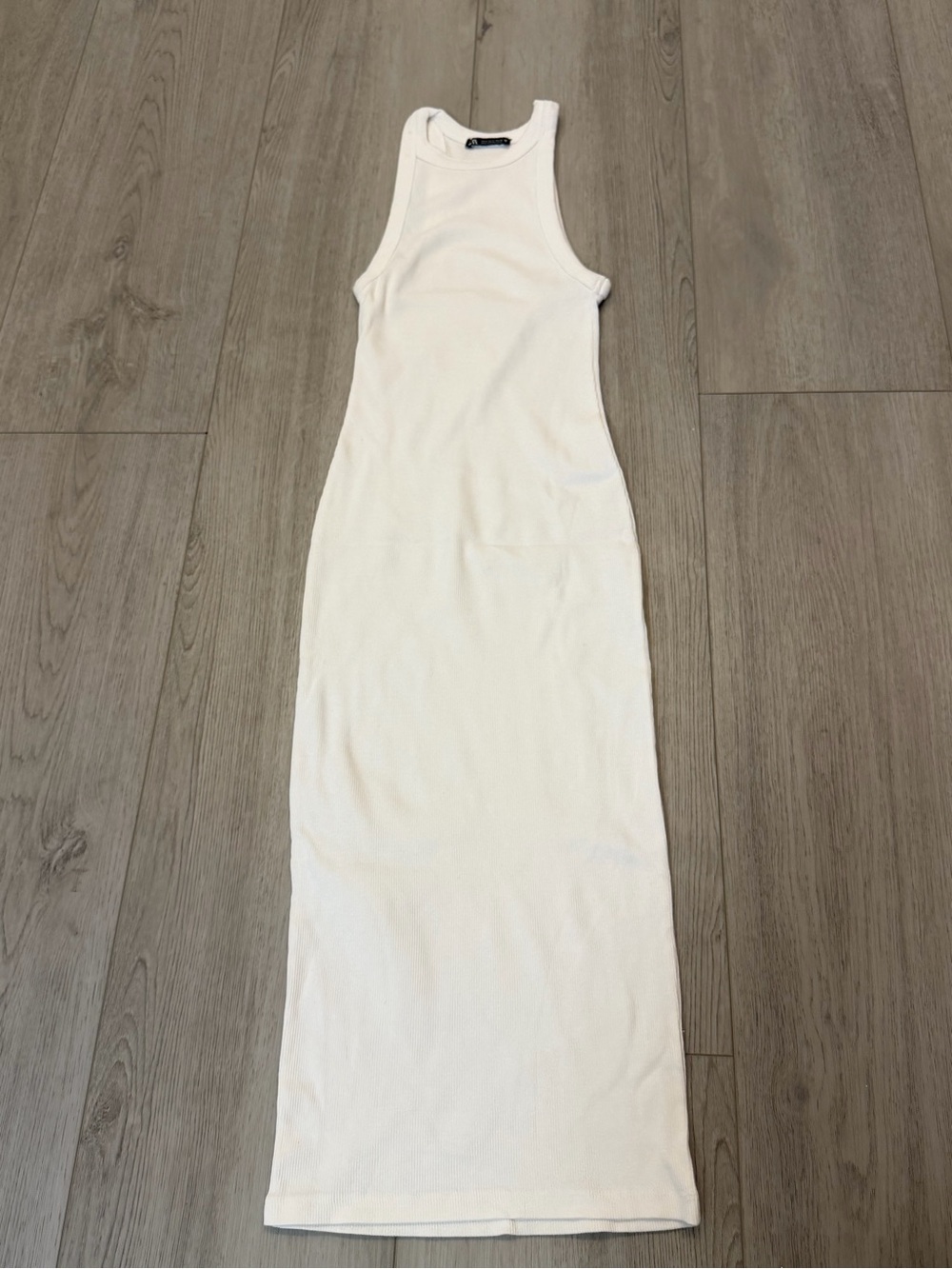 Zara White Ribbed Maxi Dress - Classic Tank Style